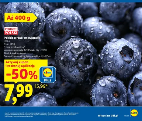Polskie borówki amerykańskie promocja w Lidl
