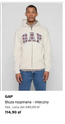 Bluza rozpinana GAP mleczna promocja w Lounge by Zalando