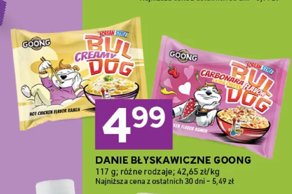 Danie błyskawiczne Goong Bul Dog Carbonara promocja w Stokrotka