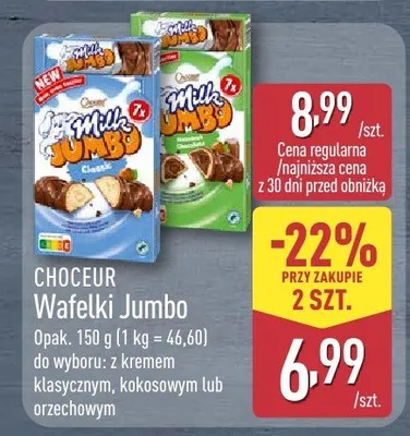 Wafelki Jumbo Choceur promocja w Aldi