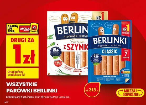 Parówki Berlinki Classic promocja w Biedronka