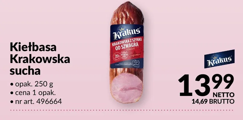 Kiełbasa Krakowska sucha Krakus promocja w Makro