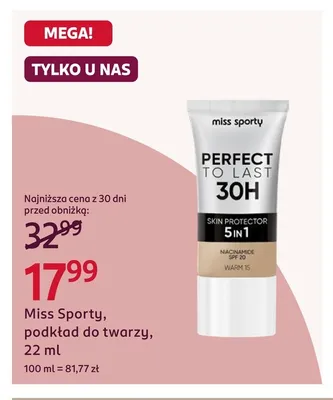Podkład do twarzy Miss Sporty Perfect To Last 30H promocja w Rossmann