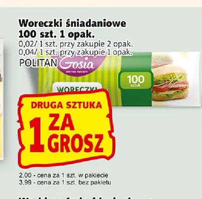 Woreczki śniadaniowe 100 szt. Gosia promocja w Prim Market