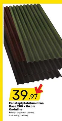 Falista płyta bitumiczna Base 200x86 cm Onduline promocja w Bricomarche