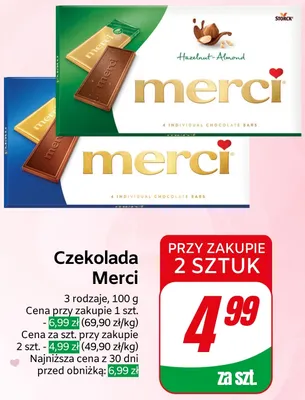 Czekolada Merci promocja w Dino