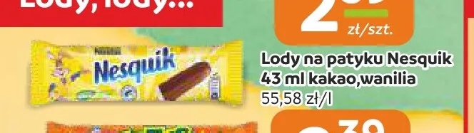 Lody na patyku Nesquik kakao wanilia promocja w Gama