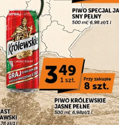 Piwo Królewskie Jasne Pełne promocja w Euro Sklep