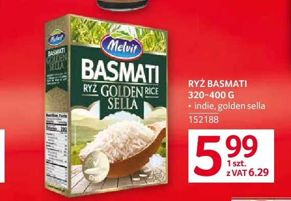 Ryż basmati Golden Sella Melvit promocja w Selgros