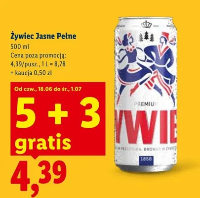 Piwo Żywiec Jasne Pełne promocja w Lidl