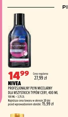 Profesjonalny płyn micelarny dla wszystkich typów cery Nivea promocja w Drogerie Natura