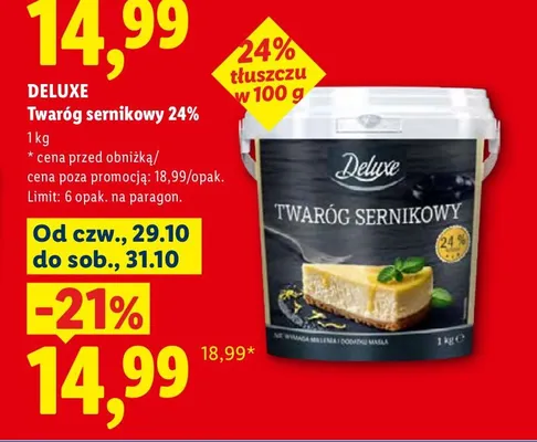 Twaróg sernikowy Deluxe 24% promocja w Lidl