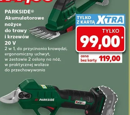 Akumulatorowe nożyce do trawy i krzewów PARKSIDE 20V promocja w Kaufland
