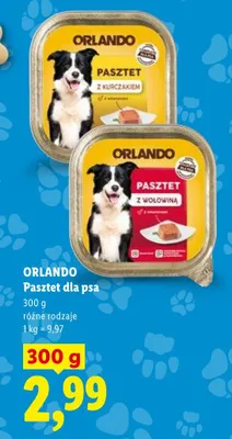 Pasztet dla psa z kurczakiem Orlando 300g promocja w Lidl