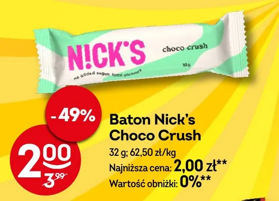 Baton Nick's Choco Crush promocja w Żabka