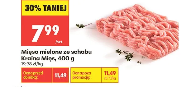 Mięso mielone ze schabu Kraina Mięs promocja w Biedronka