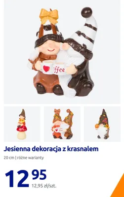 Jesienna dekoracja z krasnalem 20 cm promocja w Action