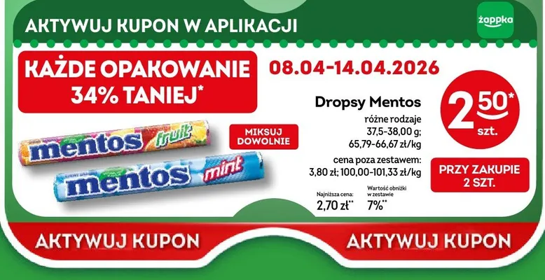 Dropsy różne rodzaje promocja w Żabka