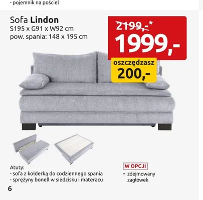 Sofa Lindon promocja w Black Red White