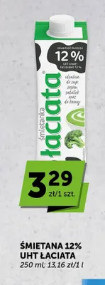 Śmietana UHT Łaciata 12% promocja w Groszek