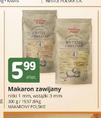 Makaron zawijany wstążki 3 mm Makarony Polskie promocja w Marketvita
