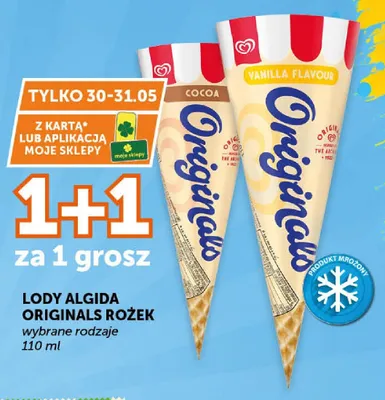 Lody Algida Originals Rożek Vanilla Flavour promocja w Groszek