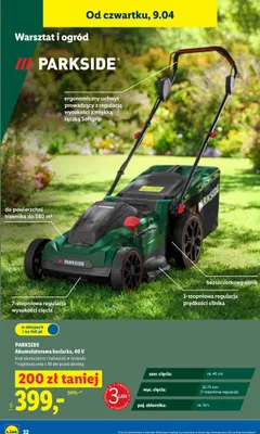 Akumulatorowa kosiarka, 40 V promocja w Lidl