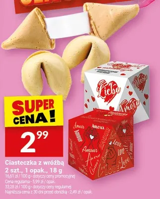 Ciasteczka z wróżbą, 2 szt., 1 opak., 18 g promocja w Twój Market