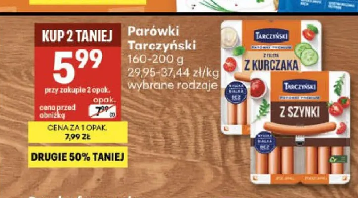 Parówki z fileta z kurczaka Tarczyński promocja w Delikatesy Centrum