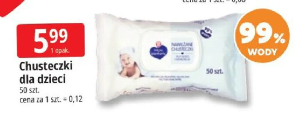 Chusteczki dla dzieci nawilżane promocja w Leclerc