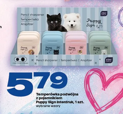Temperówka podwójna z pojemnikiem Interdruk Puppy Sign promocja w Twój Market
