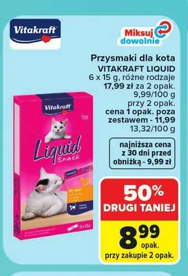 Przysmaki dla kota Vitakraft Liquid 6-pak 15 g promocja w Carrefour
