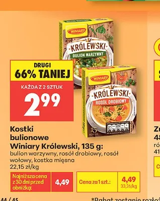 Kostki bulionowe rosół drobiowy Winiary Królewski promocja w Biedronka