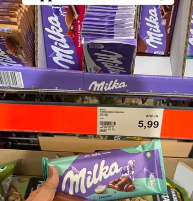 Czekolada mleczna Bubbly coconut promocja w Aldi