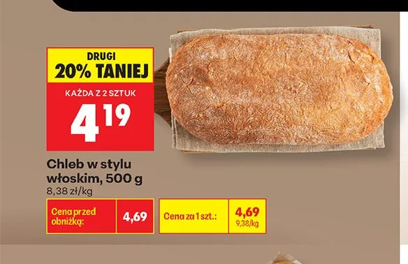 Chleb w stylu włoskim promocja w Biedronka