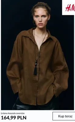 Lniana koszula oversize H&M promocja w H&M