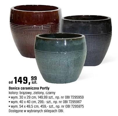 Donice ceramiczne Portly promocja w OBI