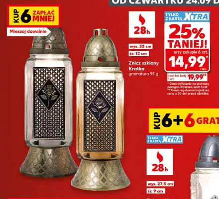 Znicz szklany z-384 promocja w Kaufland