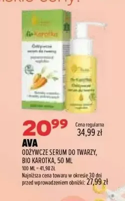 Odżywcze serum do twarzy Bio Karotka Ava promocja w Drogerie Natura