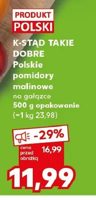 Polskie pomidory malinowe na gałązce promocja w Kaufland