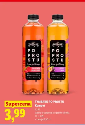 Kompot Tymbark Po Prostu jabłko-truskawka promocja w Lidl