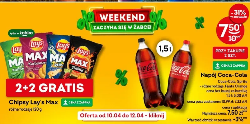 Chipsy Lay's Max różne rodzaje promocja w Żabka