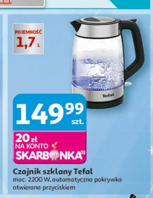 Czajnik szklany Tefal promocja w Auchan