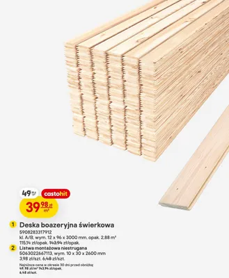 Deska boazeryjna świerkowa promocja w Castorama