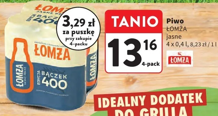 Piwo Łomża jasne promocja w Intermarche