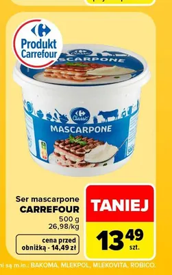 Ser mascarpone Carrefour promocja w Carrefour Market
