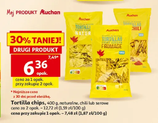 Tortilla chips Auchan Fromage promocja w Auchan