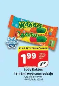 Lody Kaktus cytrynowo-truskawkowe promocja w Delfin