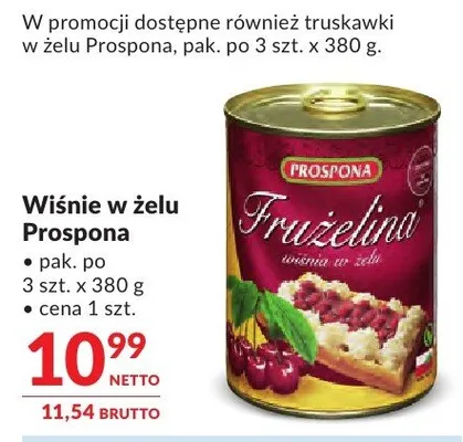 Wiśnie w żelu Prospona promocja w Makro