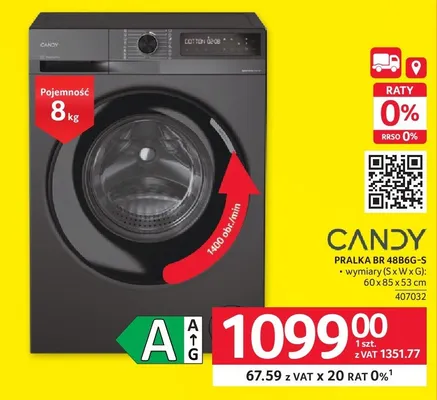 Pralka CANDY BR 4886G-S promocja w Selgros